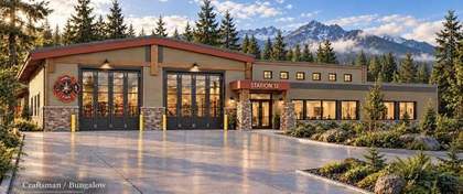 Craftsman bungalow style fire station rendering